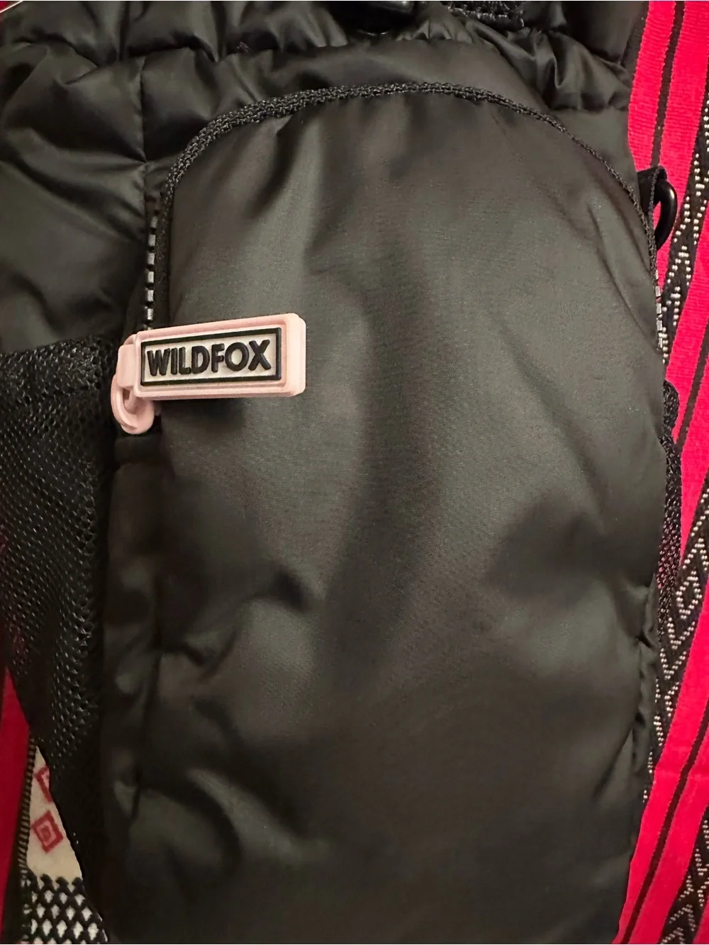 Wildfox Black Nylon Water Bottle Crossbody Sling Bag with Front Pocket - NWT